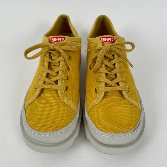 Camper Brutus Yellow Canvas Lace-Up Sneakers, Size 9 - Picture 5 of 12